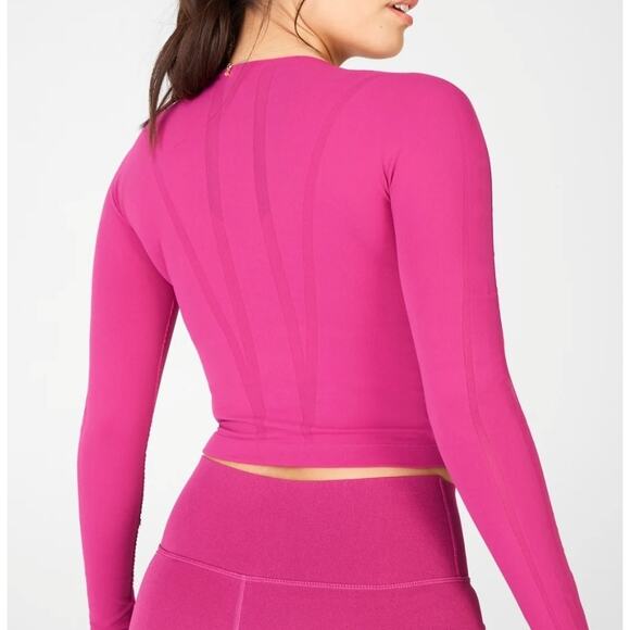 NEW Fabletics Corey Sculpknit Long Sleeve Top Large Very Berry - Picture 1 of 7